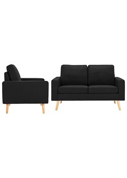 3-osobowy zestaw wypoczynkowy z fotelem, czarny - Eroa 3X ze sklepu Edinos.pl w kategorii Sofy i kanapy - zdjęcie 172207004