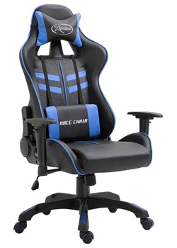 Niebieski fotel gamingowy obrotowy - Gamix ze sklepu Edinos.pl w kategorii Krzesła do biurka - zdjęcie 172207221
