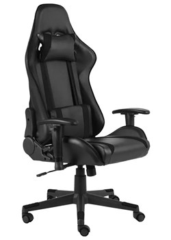 Czarny fotel gamingowy z poduszkami - Libar ze sklepu Edinos.pl w kategorii Krzesła biurowe - zdjęcie 172207314