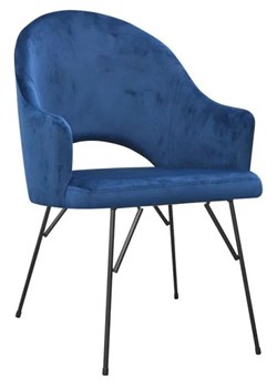Granatowy tapicerowany fotel wypoczynkowy Jorti 5X - 68 kolorów ze sklepu Edinos.pl w kategorii Krzesła - zdjęcie 172207450