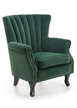Zielony tapicerowany fotel wypoczynkowy - Romes ze sklepu Edinos.pl w kategorii Fotele - zdjęcie 172207520