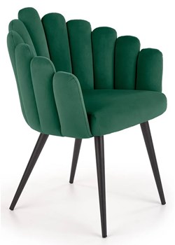 Zielone welwetowe krzesło glamour - Zusi ze sklepu Edinos.pl w kategorii Krzesła - zdjęcie 172207534