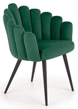 Zielone welwetowe krzesło glamour K1-T78 ze sklepu Edinos.pl w kategorii Krzesła - zdjęcie 172207534