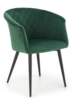Zielone tapicerowane krzesło kubełkowe - Umbro ze sklepu Edinos.pl w kategorii Krzesła - zdjęcie 172207544