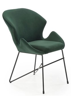 Zielone designerskie tapicerowane welurem krzesło - Empiro 2X ze sklepu Edinos.pl w kategorii Krzesła - zdjęcie 172207550