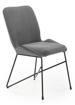 Szare welurowe tapicerowane krzesło - Empiro 3X ze sklepu Edinos.pl w kategorii Krzesła - zdjęcie 172207573