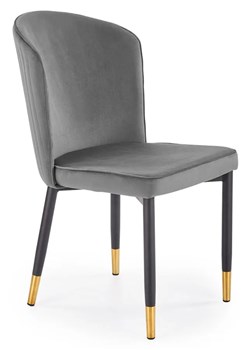 Szare pikowane krzesło tapicerowane glamour - Nubo ze sklepu Edinos.pl w kategorii Krzesła - zdjęcie 172207891