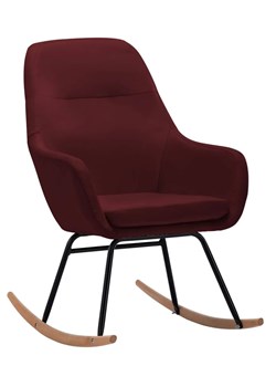 Tapicerowany, czerwony fotel bujany – Erbil ze sklepu Edinos.pl w kategorii Fotele - zdjęcie 172207941