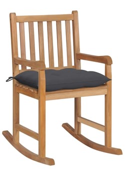 Drewniany fotel bujany na taras antracyt - Mecedora ze sklepu Edinos.pl w kategorii Fotele - zdjęcie 172207954