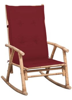 Bujany fotel bambusowy z bordową poduszką - Bamsa ze sklepu Edinos.pl w kategorii Fotele - zdjęcie 172208002