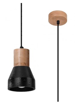 Czarna lampa wisząca z betonu - S165-Agira ze sklepu Edinos.pl w kategorii Lampy wiszące - zdjęcie 172208444