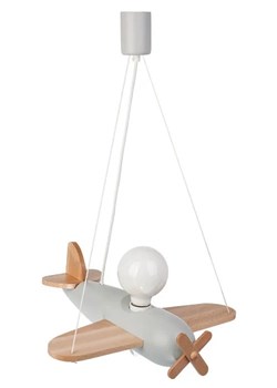 Szara drewniana lampa wisząca samolot - 5X S201 W4-A75 ze sklepu Edinos.pl w kategorii Lampy dziecięce - zdjęcie 172208723