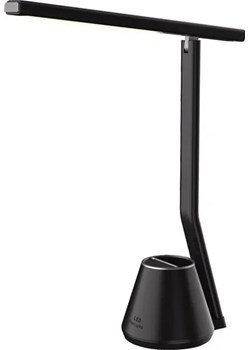 Czarna biurkowa lampka LED z przybornikiem - S253-Defis ze sklepu Edinos.pl w kategorii Lampy stołowe - zdjęcie 172209122