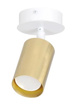 Biało-złota pojedyncza lampa sufitowa - D082-Apris ze sklepu Edinos.pl w kategorii Lampy sufitowe - zdjęcie 172209164