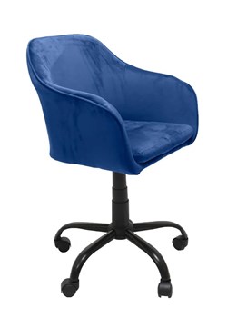 Granatowy tapicerowany fotel obrotowy - Levros ze sklepu Edinos.pl w kategorii Krzesła biurowe - zdjęcie 172209653