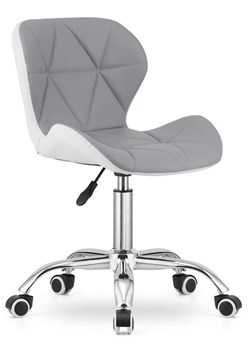Szaro-biały pikowany fotel obrotowy - Renes 3X ze sklepu Edinos.pl w kategorii Krzesła do biurka - zdjęcie 172209803