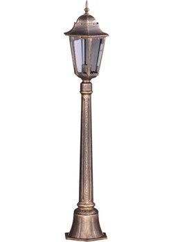 Czarno-złota stojąca lampa zewnętrzna klasyczna - S351-Tirma ze sklepu Edinos.pl w kategorii Oświetlenie ogrodowe - zdjęcie 172210010