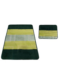 Zielone wzorzyste dywaniki łazienkowe - Amris 3X ze sklepu Edinos.pl w kategorii Dywaniki łazienkowe - zdjęcie 172210603