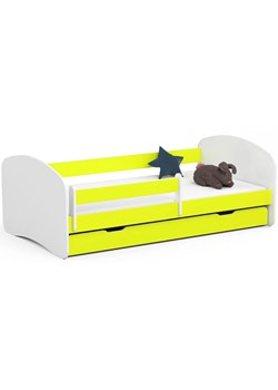 Łóżko dziecięce z szufladą białe + limonka - Ellsa 5 x 180x90 ze sklepu Edinos.pl w kategorii Łóżka dziecięce - zdjęcie 172210783