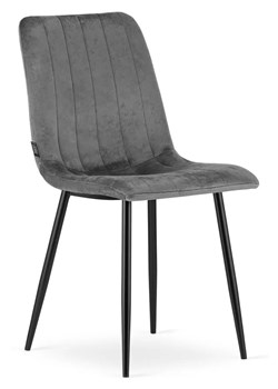 Komplet ciemnoszarych krzeseł tapicerowanych 4 szt. - Fernando ze sklepu Edinos.pl w kategorii Krzesła - zdjęcie 172211061