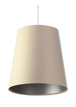 Kremowo-srebrna lampa wisząca stożek do salonu - S405-Arva ze sklepu Edinos.pl w kategorii Lampy wiszące - zdjęcie 172211251