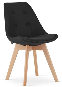 Komplet 4 szt. czarnych tapicerowanych krzeseł - Neflax 4S ze sklepu Edinos.pl w kategorii Krzesła - zdjęcie 172211323