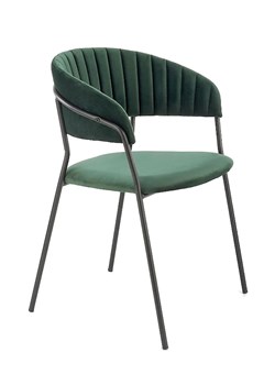 Komplet zielonych aksamitnych metalowych krzeseł 4 szt. - Eledis 3S ze sklepu Edinos.pl w kategorii Krzesła - zdjęcie 172211362