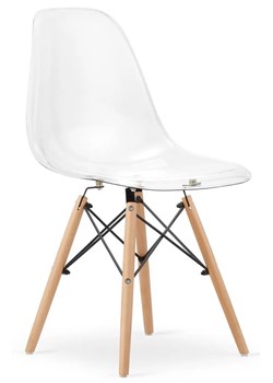 Komplet bezbarwnych krzeseł skandynawskich 4 szt. - Naxin 4S ze sklepu Edinos.pl w kategorii Krzesła - zdjęcie 172211471