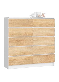 Komoda do pokoju dziecięcego biała + dąb sonoma L8-F55 ze sklepu Edinos.pl w kategorii Meble dziecięce - zdjęcie 172211531