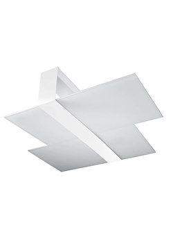Biały szklany plafon sufitowy - S492-Zares ze sklepu Edinos.pl w kategorii Lampy sufitowe - zdjęcie 172212160