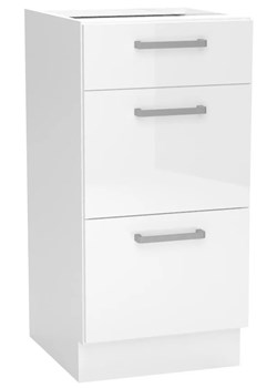 Biała szafka dolna z 3 szufladami - Elora 6X 40 cm połysk ze sklepu Edinos.pl w kategorii Meble kuchenne - zdjęcie 172212444