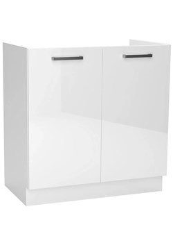 Biała szafka kuchenna pod zlewozmywak - Elora 14X 80 cm połysk ze sklepu Edinos.pl w kategorii Meble kuchenne - zdjęcie 172212472