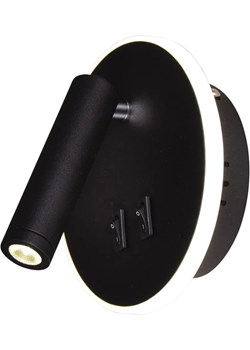Czarny okrągły kinkiet LED ruchomy - S576-Leros ze sklepu Edinos.pl w kategorii Lampy ścienne - zdjęcie 172212792