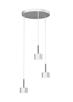 Biało-srebrna wisząca lampa do salonu - N022-Circile ze sklepu Edinos.pl w kategorii Lampy wiszące - zdjęcie 172212842
