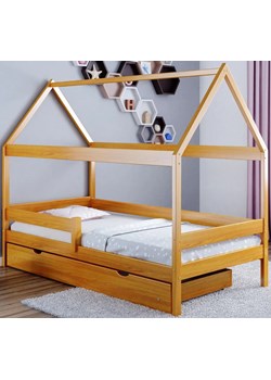 Drewniane łóżko dziecięce z szufladą i materacem, olcha - Petit 4X 190x90 cm ze sklepu Edinos.pl w kategorii Łóżka dziecięce - zdjęcie 172213080