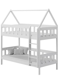 Białe dziecięce podwójne łóżko domek - Gigi 3X 180x90 cm ze sklepu Edinos.pl w kategorii Łóżka dziecięce - zdjęcie 172213283