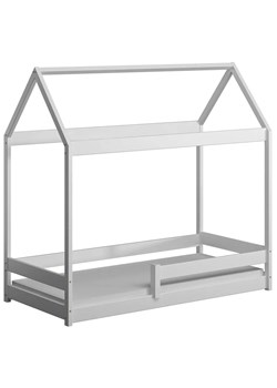 Białe łóżko parterowe domek z materacem - Kiders 160x80 cm ze sklepu Edinos.pl w kategorii Łóżka dziecięce - zdjęcie 172213442