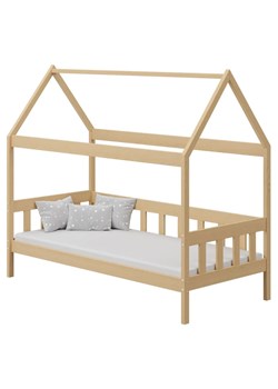 Drewniane łóżko domek z barierkami, sosna - Dada 3X 180x80 cm ze sklepu Edinos.pl w kategorii Łóżka dziecięce - zdjęcie 172213533