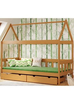 Łóżko domek drewniane z szufladami, olcha - Dada 4X 180x80 cm ze sklepu Edinos.pl w kategorii Łóżka dziecięce - zdjęcie 172213601
