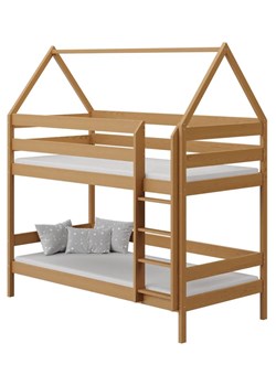 Dziecięce łóżko piętrowe przypominające domek, olcha - Zuzu 3X 180x80 cm ze sklepu Edinos.pl w kategorii Łóżka dziecięce - zdjęcie 172213711
