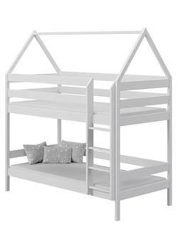 Białe skandynawskie piętrowe łóżko domek - Zuzu 3X 190x80 cm ze sklepu Edinos.pl w kategorii Łóżka dziecięce - zdjęcie 172213774