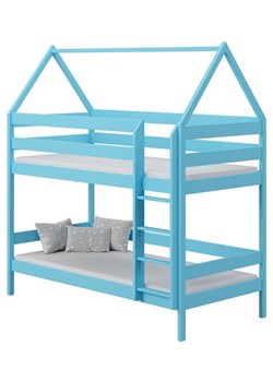 Niebieskie łóżko piętrowe domek ze stelażami - Zuzu 3X 190x90 cm ze sklepu Edinos.pl w kategorii Łóżka dziecięce - zdjęcie 172213804