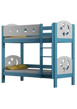 Niebieskie łóżko piętrowe dziecięce z drabinką - Mimi 3X 160x80 cm ze sklepu Edinos.pl w kategorii Łóżka dziecięce - zdjęcie 172213902