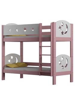 Różowe łóżko piętrowe z 2 materacami - Mimi 3X 160x80 cm ze sklepu Edinos.pl w kategorii Łóżka dziecięce - zdjęcie 172213904