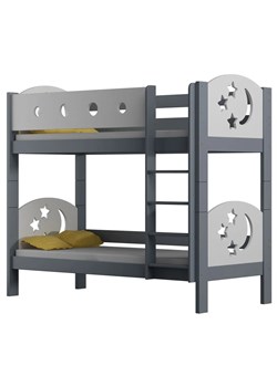 Szare łóżko piętrowe do pokoju dziecięcego - Mimi 3X 180x80 cm ze sklepu Edinos.pl w kategorii Łóżka dziecięce - zdjęcie 172213922