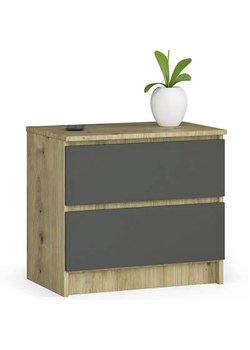 Mini komoda dąb artisan + grafit - Morgana 3X ze sklepu Edinos.pl w kategorii Komody - zdjęcie 172214583