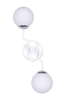 Biały kinkiet z dwoma szklanymi kloszami - S759-Kolia ze sklepu Edinos.pl w kategorii Lampy ścienne - zdjęcie 172214633