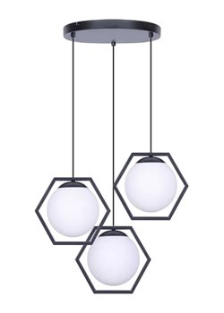 Geometryczna lampa z 3 szklanymi zwisami - S771-Hona ze sklepu Edinos.pl w kategorii Lampy wiszące - zdjęcie 172214683