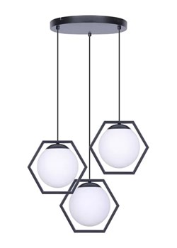 Geometryczna lampa z 3 szklanymi zwisami - S771-Mooni ze sklepu Edinos.pl w kategorii Lampy wiszące - zdjęcie 172214683