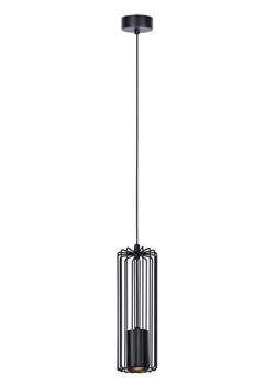 Czarna druciana lampa wisząca tuba S774-Kela ze sklepu Edinos.pl w kategorii Lampy wiszące - zdjęcie 172214711